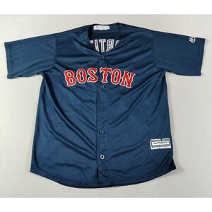 Boston Red Sox Jersey Boys XL Blue Baseball Majestic David Ortiz 34 Big Papi